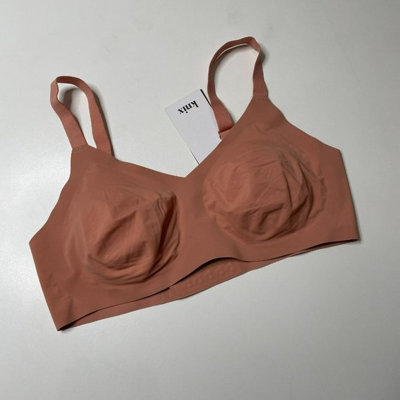 Knix Pink Ginger Padded V Neck Wireless Bra - Picture 3 of 7